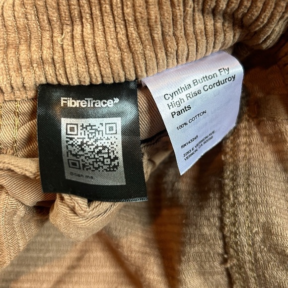 Reformation Jeans Cynthia Button Fly High Rise Corduroy Pants In Clay Size 25 - Picture 4 of 10